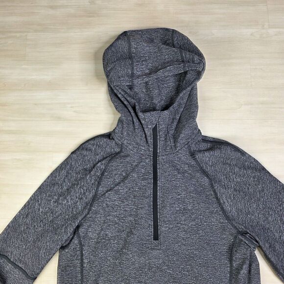 Lululemon 1/4 Zip Hoodie Pullover Running Gray Men's Size Small - Picture 4 of 7